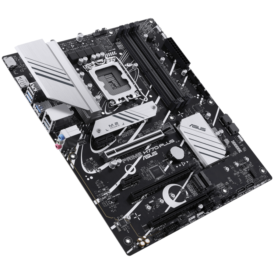 ASUS PRIME H770-PLUS LGA1700 ATX MB - Intel H770 4xDIMM DDR5 3xM.2 4xSATA PCIe 5.0 2.5Gb Ethernet 1xDisplayPort 1xHDMI with Aura Sync support