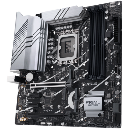 ASUS PRIME Z790M-PLUS LGA1700 mATX MB - Intel Z790 4xDIMM DDR5 3xM.2 4xSATA PCIe 5.0 1Gb Ethernet 1xDisplayPort 1xHDMI with Aura Sync support