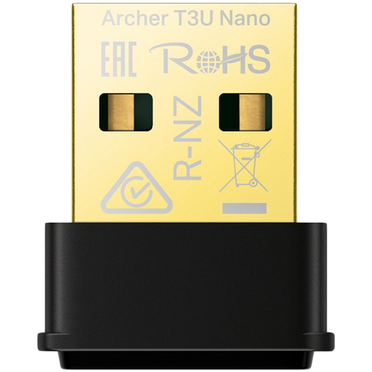AC1300 Nano Dual Band Wi-Fi USB AdapterSPEED: 867 Mbps at 5 GHz + 400 Mbps at 2.4 GHzSPEC: USB 2.0FEATURE: MU-MIMO