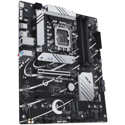 ASUS PRIME B760-PLUS LGA1700 ATX MB - Intel B760 4xDIMM DDR5 3xM.2 4xSATA PCIe 5.0 2.5Gb Ethernet 1xD-SUB 1xDisplayPort 1xHDMI with Aura Sync support