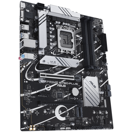 ASUS PRIME B760-PLUS LGA1700 ATX MB - Intel B760 4xDIMM DDR5 3xM.2 4xSATA PCIe 5.0 2.5Gb Ethernet 1xD-SUB 1xDisplayPort 1xHDMI with Aura Sync support
