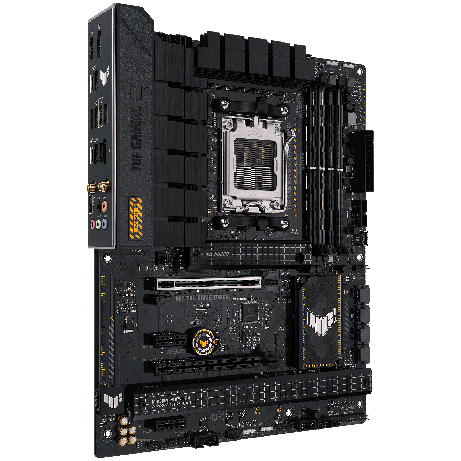 ASUS TUF GAMING B650-PLUS WIFI AM5 ATX gaming MB - AMD B650 4xDIMM DDR5 3xM.2 4xSATA PCIe 4.0 2.5Gb Ethernet WiFi 6 + Bluetooth 1xDisplayPort 1xHDMI with Aura Sync support