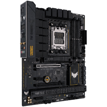 ASUS TUF GAMING B650-PLUS WIFI AM5 ATX gaming MB - AMD B650 4xDIMM DDR5 3xM.2 4xSATA PCIe 4.0 2.5Gb Ethernet WiFi 6 + Bluetooth 1xDisplayPort 1xHDMI with Aura Sync support