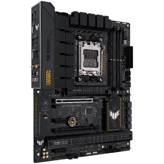 ASUS TUF GAMING B650-PLUS WIFI AM5 ATX gaming MB - AMD B650 4xDIMM DDR5 3xM.2 4xSATA PCIe 4.0 2.5Gb Ethernet WiFi 6 + Bluetooth 1xDisplayPort 1xHDMI with Aura Sync support