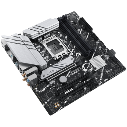 ASUS PRIME B760M-A WIFI LGA1700 mATX MB - Intel B760 4xDIMM DDR5 2xM.2 4xSATA PCIe 4.0 2.5Gb Ethernet WiFi 6 + Bluetooth 1xDisplayPort 2xHDMI with Aura Sync support