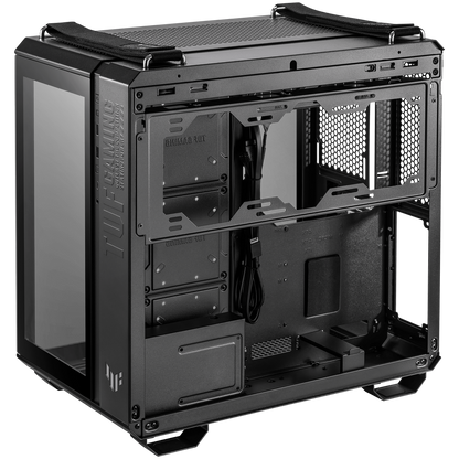 ASUS TUF Gaming GT502 PLUS ATX Gaming case Black, Dual Chamber Chassis, Panoramic View, Tempered Glass front and side panel, Tool-Free side panels, pre-installed 4 ARGB fans & fan hub, Front Panel High-Speed USB Type-C