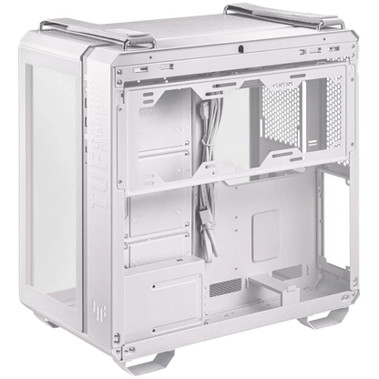 ASUS TUF Gaming GT502 PLUS ATX Gaming case White, Dual Chamber Chassis, Panoramic View, Tempered Glass front and side panel, Tool-Free side panels, pre-installed 4 ARGB fans & fan hub, Front Panel High-Speed USB Type-C