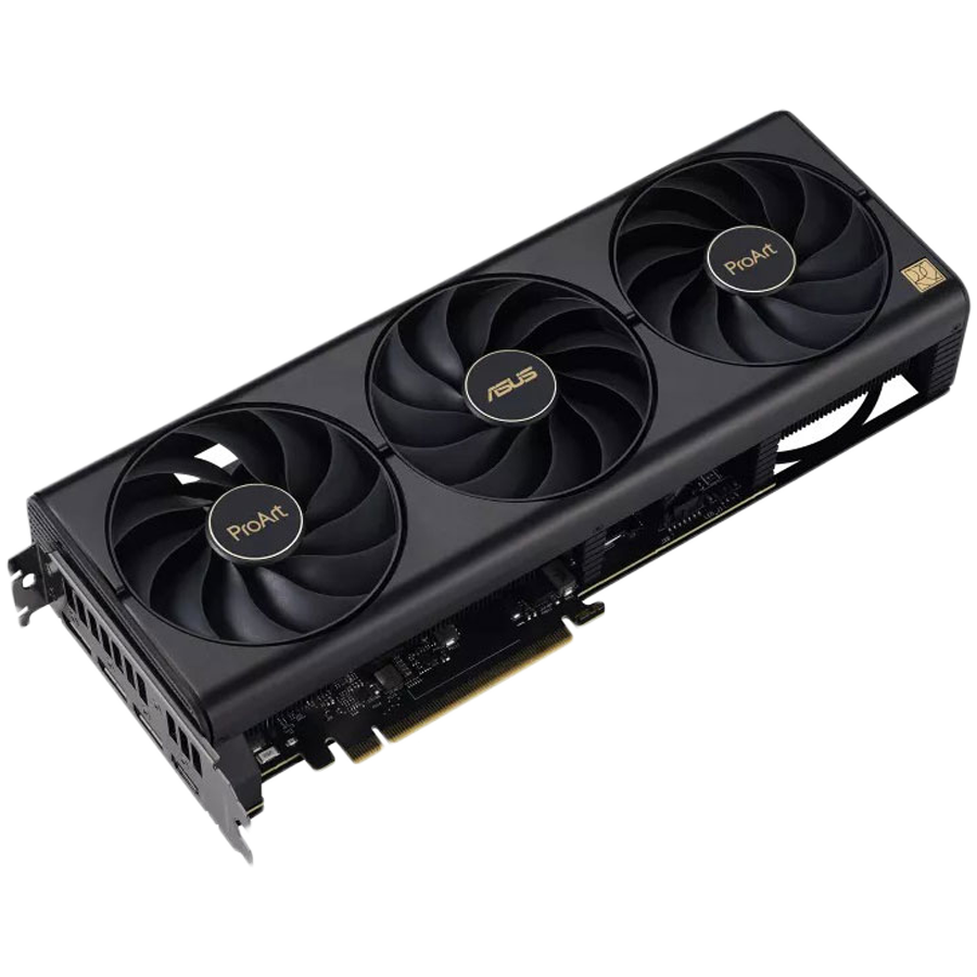 ASUS Video Card NVidia ProArt GeForce RTX 4070 Ti SUPER OC Edition 16GB GDDR6X VGA brings elegant and minimalist style to empower creator PC builds with full-scale GeForce RTX 40 SUPER Series performance, PCIe 4.0, 1xHDMI 2.1a, 3xDisplayPort 1.4a