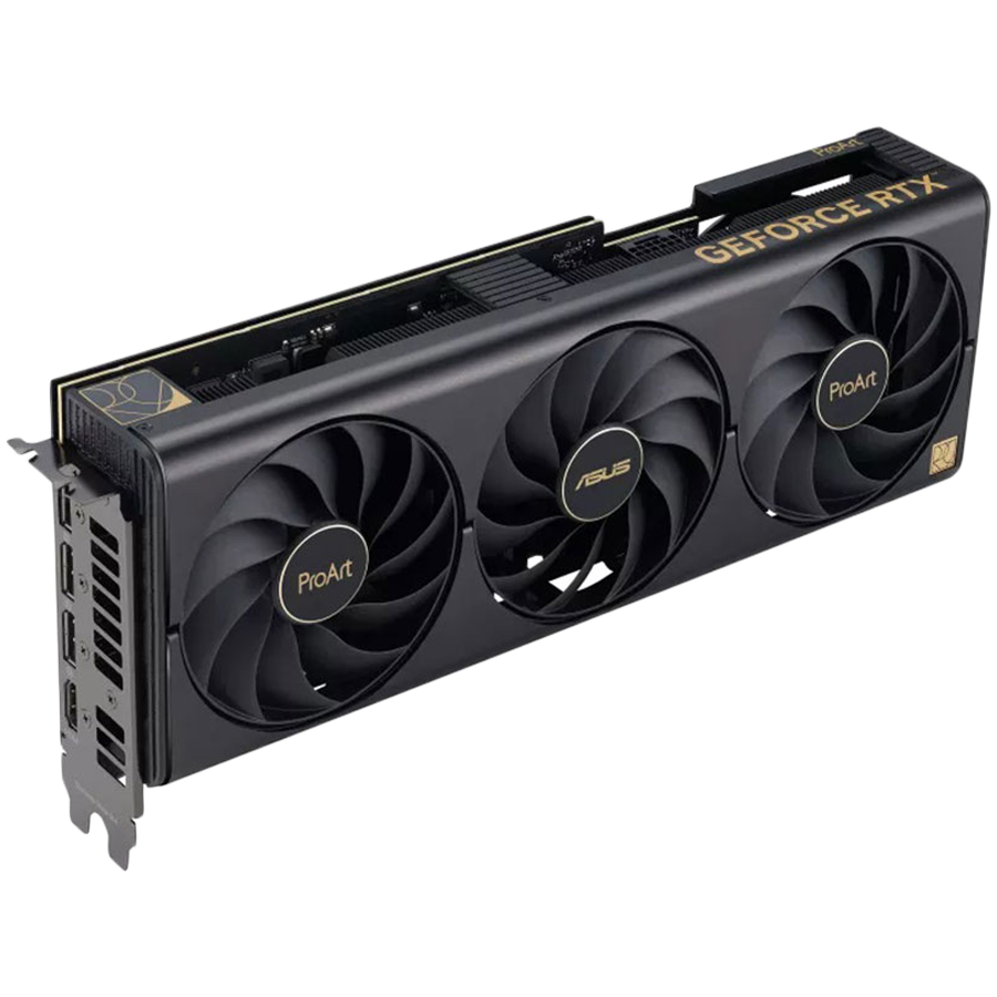 ASUS Video Card NVidia ProArt GeForce RTX 4070 Ti SUPER OC Edition 16GB GDDR6X VGA brings elegant and minimalist style to empower creator PC builds with full-scale GeForce RTX 40 SUPER Series performance, PCIe 4.0, 1xHDMI 2.1a, 3xDisplayPort 1.4a