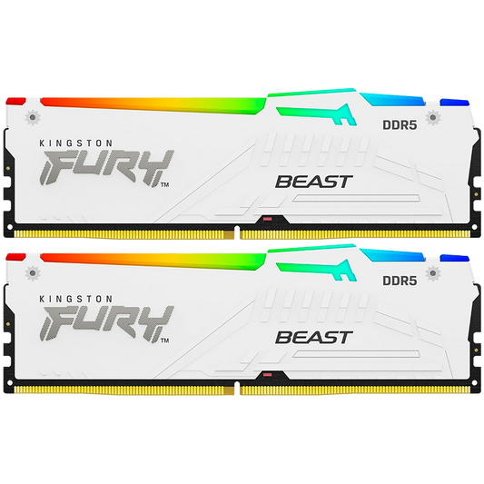 Kingston 32GB 6400MT/s DDR5 CL32 DIMM (Kit of 2) FURY Beast White RGB EXPO
