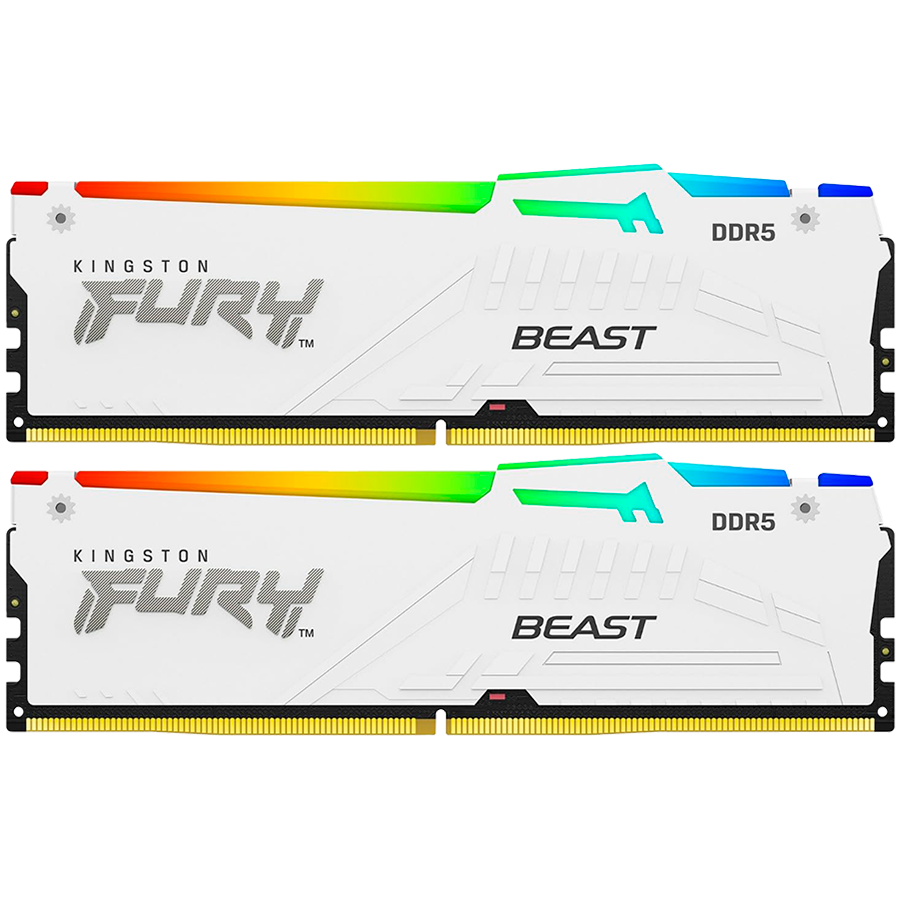 Kingston 64GB 6000MT/s DDR5 CL30 DIMM (Kit of 2) FURY Beast White RGB XMP