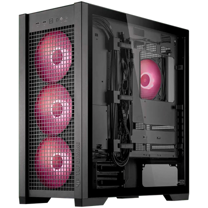 ASUS TUF Gaming GT302 ARGB ATX/EATX Gaming case Black, Interchangeable side panels, Detachable top panel, Square-type mesh front panel, Four 140 x 28 mm ARGB fans, Hidden-connector motherboard support, Front Panel High-Speed USB Type-C