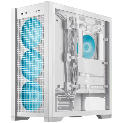 ASUS TUF Gaming GT302 ARGB ATX/EATX Gaming case White, Interchangeable side panels, Detachable top panel, Square-type mesh front panel, Four 140 x 28 mm ARGB fans, Hidden-connector motherboard support, Front Panel High-Speed USB Type-C