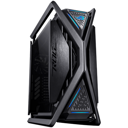 ASUS ROG Hyperion GR701 BTF Edition E-ATX Gaming case Black, motherboard hidden connectors design support, 420 mm dual radiator support, four 140 mm fans, metal GPU holder, component storage, ARGB fan hub, Aura Sync, 60W fast charging