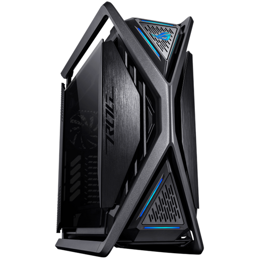 ASUS ROG Hyperion GR701 BTF Edition E-ATX Gaming case Black, motherboard hidden connectors design support, 420 mm dual radiator support, four 140 mm fans, metal GPU holder, component storage, ARGB fan hub, Aura Sync, 60W fast charging