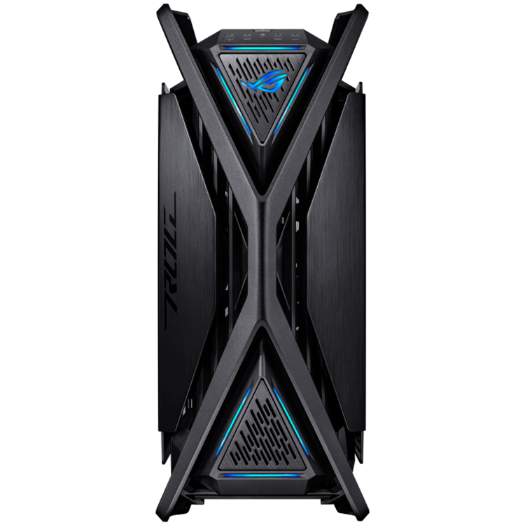 ASUS ROG Hyperion GR701 BTF Edition E-ATX Gaming case Black, motherboard hidden connectors design support, 420 mm dual radiator support, four 140 mm fans, metal GPU holder, component storage, ARGB fan hub, Aura Sync, 60W fast charging
