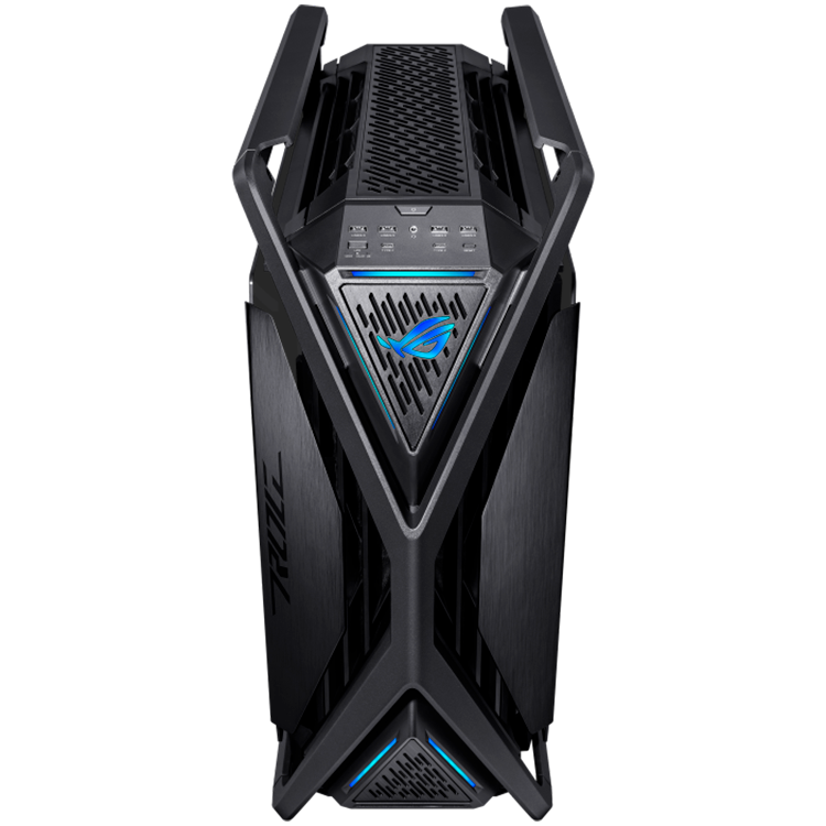 ASUS ROG Hyperion GR701 BTF Edition E-ATX Gaming case Black, motherboard hidden connectors design support, 420 mm dual radiator support, four 140 mm fans, metal GPU holder, component storage, ARGB fan hub, Aura Sync, 60W fast charging