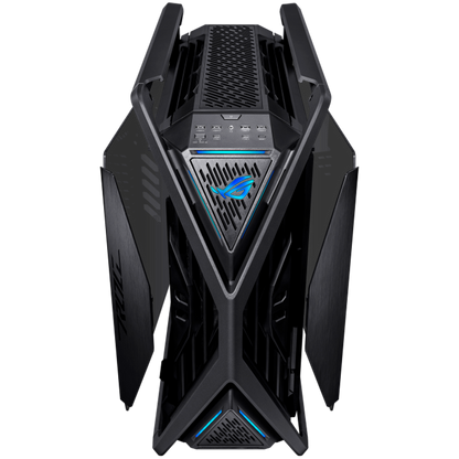ASUS ROG Hyperion GR701 BTF Edition E-ATX Gaming case Black, motherboard hidden connectors design support, 420 mm dual radiator support, four 140 mm fans, metal GPU holder, component storage, ARGB fan hub, Aura Sync, 60W fast charging