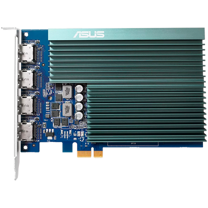 ASUS Video Card NVidia GeForce GT 730 2GB GDDR5 [GT730-4H-SL-2GD5] VGA with 4 HDMI ports and passive cooling to enable quiet multi-monitor productivity, PCIe 2.0, 4xHDMI 1.4b