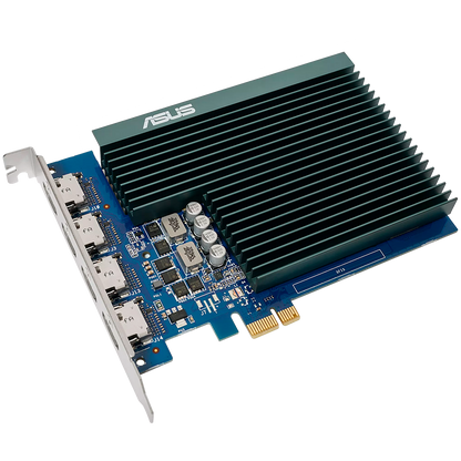 ASUS Video Card NVidia GeForce GT 730 2GB GDDR5 [GT730-4H-SL-2GD5] VGA with 4 HDMI ports and passive cooling to enable quiet multi-monitor productivity, PCIe 2.0, 4xHDMI 1.4b