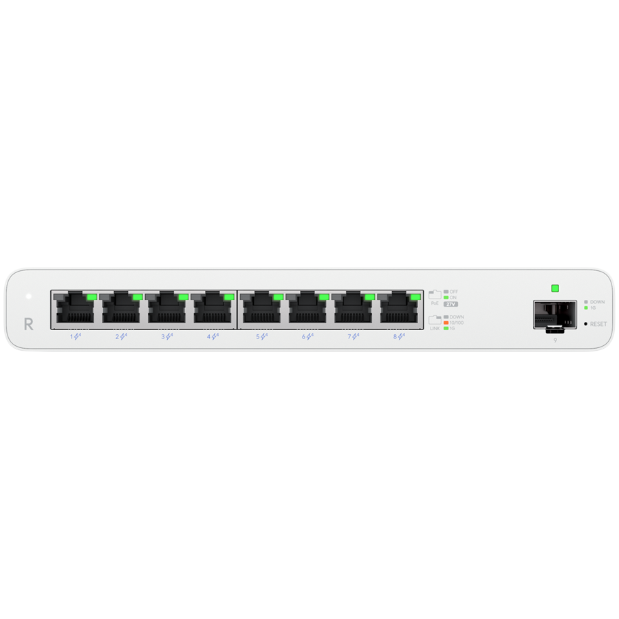 (8) GbE RJ45 ports with 27V passive PoE output Router