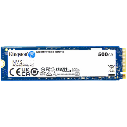 Kingston 500GB NV3 SSD M.2 2280 PCIe 4.0 NVMe, Read: 5,000/ Write: 3,000MB/s