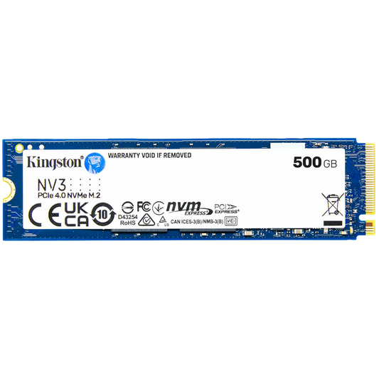 Kingston 500GB NV3 SSD M.2 2280 PCIe 4.0 NVMe, Read: 5,000/ Write: 3,000MB/s