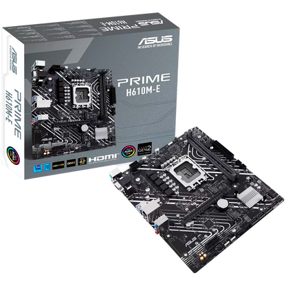 ASUS PRIME H610M-E-CSM LGA1700 mATX MB - Intel H610 2xDIMM DDR5 2xM.2 4xSATA PCIe 4.0 1Gb Ethernet 1xD-SUB 1xDisplayPort 1xHDMI COM header Aura Sync