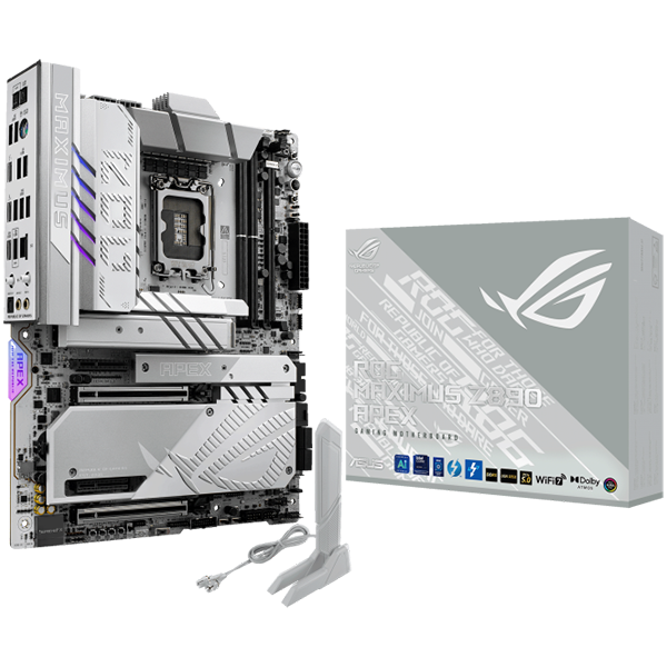ASUS ROG MAXIMUS Z890 APEX LGA1851 ATX gaming MB - Intel Z890 2xDIMM DDR5 6xM.2 4xSATA PCIe 5.0 5Gb Ethernet WiFi 7 + Bluetooth 2xIntel Thunderbolt 4 ports (USB Type-C) with Aura Sync