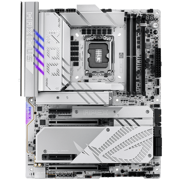 ASUS ROG MAXIMUS Z890 APEX LGA1851 ATX gaming MB - Intel Z890 2xDIMM DDR5 6xM.2 4xSATA PCIe 5.0 5Gb Ethernet WiFi 7 + Bluetooth 2xIntel Thunderbolt 4 ports (USB Type-C) with Aura Sync