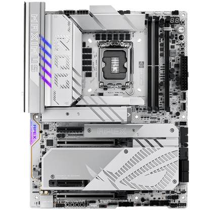 ASUS ROG MAXIMUS Z890 APEX LGA1851 ATX gaming MB - Intel Z890 2xDIMM DDR5 6xM.2 4xSATA PCIe 5.0 5Gb Ethernet WiFi 7 + Bluetooth 2xIntel Thunderbolt 4 ports (USB Type-C) with Aura Sync