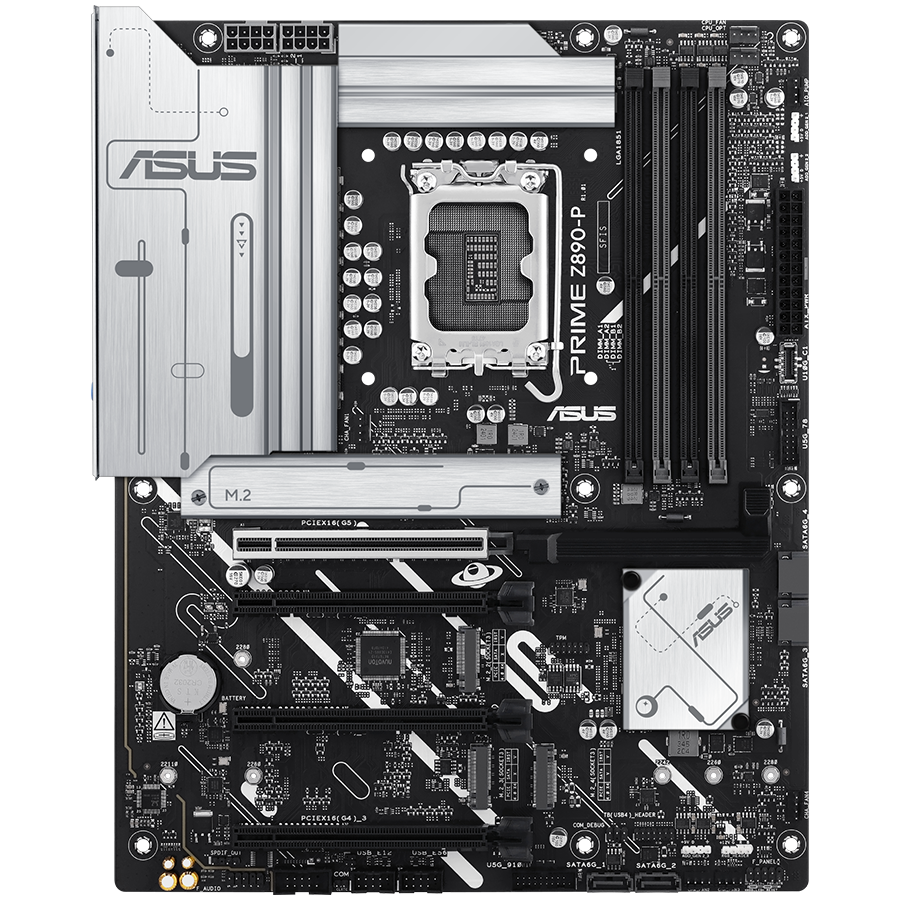 ASUS PRIME Z890-P LGA1851 ATX MB - Intel Z890 4xDIMM DDR5 4xM.2 4xSATA PCIe 5.0 2.5Gb Ethernet 1xDisplayPort 1xHDMI 1xUSB 20Gbps port (USB Type-C) with Aura Sync