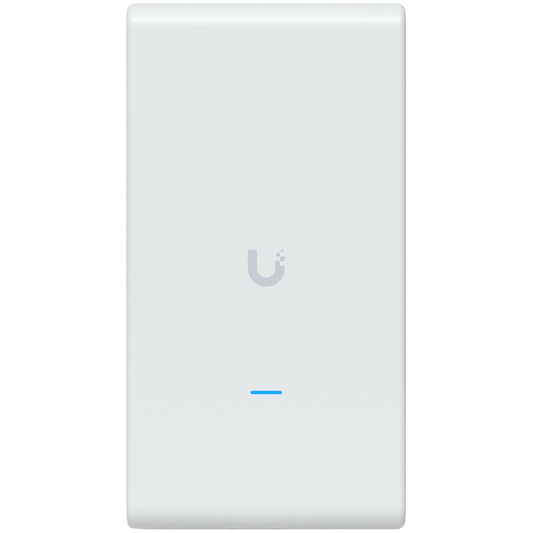 Ubiquiti U6-Mesh-Pro-EU Indoor/outdoor WiFi 6 AP with 4 spatial streams, an integrated super antenna, and a gigabit passthrough port