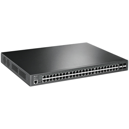 TP-Link SG3452P Omada 52-Port Gigabit L2+ Managed Switch with 48-Port PoE+, 48×Gigabit 802.3af/at PoE+ ports and 4×Gigabit SFP slots, 384 W total PoE budget,SDN, Omada app, Static Routing,VLAN,ACL,QoS, IGMP Snooping, ERPS, Zero-Touch Provisioning