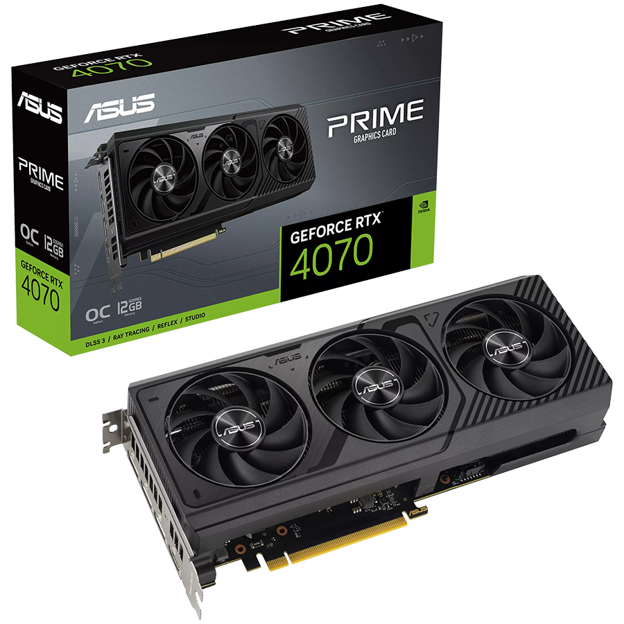 ASUS Video Card NVidia Prime GeForce RTX 4070 OC Edition 12GB GDDR6X (PRIME-RTX4070-O12G) VGA, PCIe 4.0, 1xHDMI 2.1a, 3xDisplayPort 1.4a