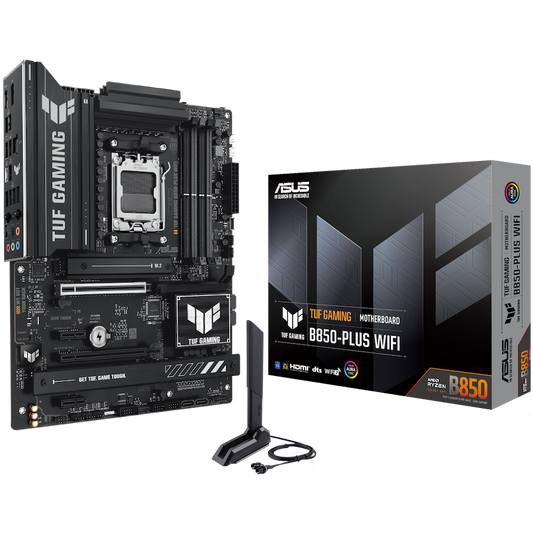 ASUS TUF GAMING B850-PLUS WIFI AM5 ATX gaming MB - AMD B850 4xDIMM DDR5 3xM.2 4xSATA PCIe 5.0 2.5Gb Ethernet WiFi 7 + Bluetooth 1xDisplayPort 1xHDMI with Aura Sync