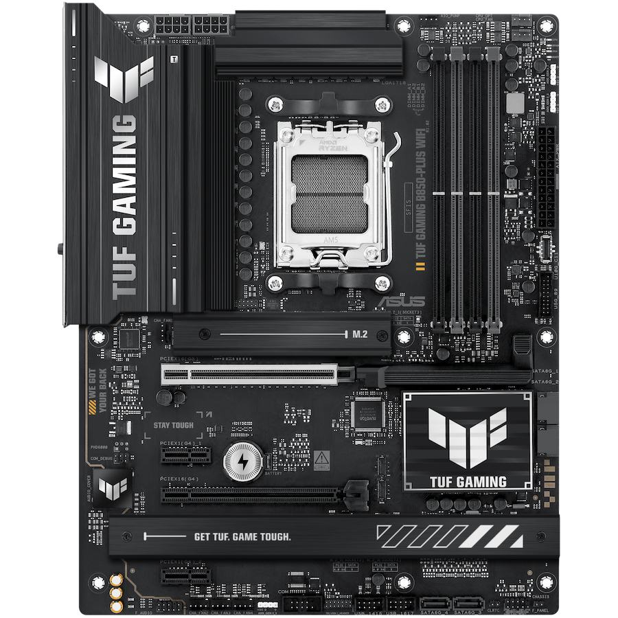 ASUS TUF GAMING B850-PLUS WIFI AM5 ATX gaming MB - AMD B850 4xDIMM DDR5 3xM.2 4xSATA PCIe 5.0 2.5Gb Ethernet WiFi 7 + Bluetooth 1xDisplayPort 1xHDMI with Aura Sync