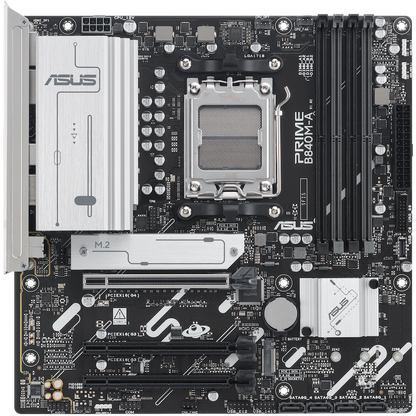 ASUS PRIME B840M-A-CSM AM5 mATX MB - AMD B840 4xDIMM DDR5 3xM.2 4xSATA PCIe 4.0 2.5Gb Ethernet 2xDisplayPort 1xHDMI with Aura Sync