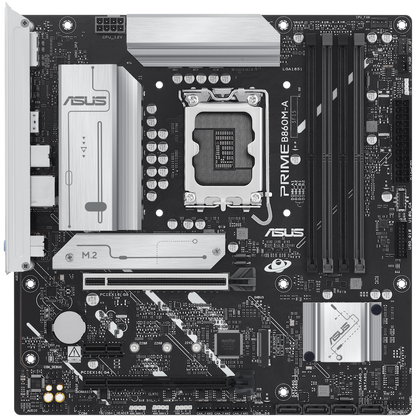 ASUS PRIME B860M-A-CSM LGA1851 mATX MB - Intel B860 4xDIMM DDR5 2xM.2 4xSATA PCIe 5.0 2.5Gb Ethernet 2xDisplayPort 1xHDMI with Aura Sync