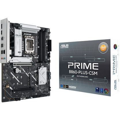 ASUS PRIME B860-PLUS-CSM LGA1851 ATX MB - Intel B860 4xDIMM DDR5 3xM.2 4xSATA PCIe 5.0 2.5Gb Ethernet 1xDisplayPort 1xHDMI with Aura Sync