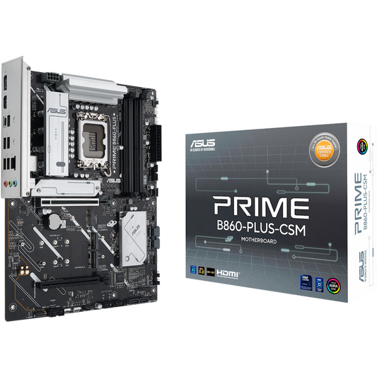 ASUS PRIME B860-PLUS-CSM LGA1851 ATX MB - Intel B860 4xDIMM DDR5 3xM.2 4xSATA PCIe 5.0 2.5Gb Ethernet 1xDisplayPort 1xHDMI with Aura Sync