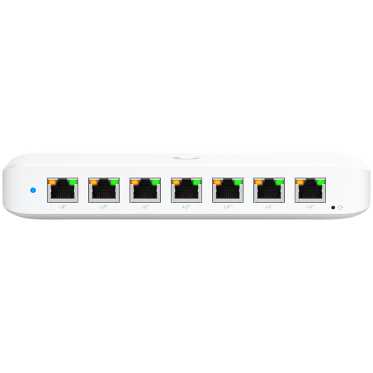 Ubiquiti USW-Ultra-60W Layer 2, 8-port GbE PoE switch: 7x GbE PoE+ output ports, GbE port with optional PoE++ input
