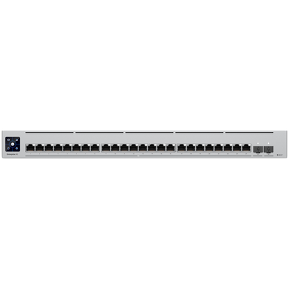 Ubiquiti Layer 3 switch with (24) 10GbE RJ45 ports and (2) 25G SFP28 ports