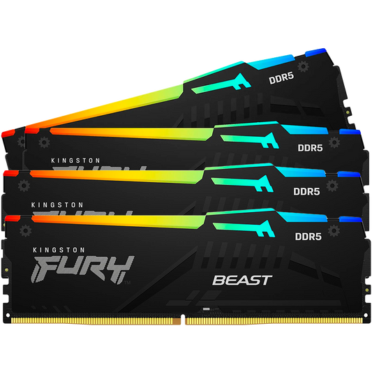 Kingston DRAM 64GB 5600MT/s DDR5 CL40 DIMM (Kit of 4) FURY Beast RGB XMP
