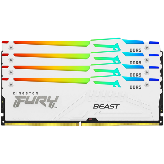 Kingston DRAM 64GB 5600MT/s DDR5 CL40 DIMM (Kit of 4) FURY Beast White RGB XMP
