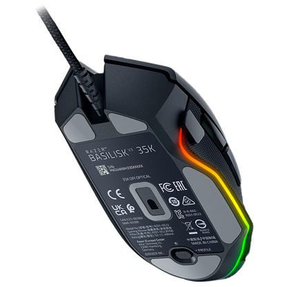 Razer Basilisk V3 35K Gaming Mouse, Black, Focus Pro 35K Optical Sensor Gen-2, Optical Mouse Switches Gen-3, Razer™ Speedflex Cable, 4-Way Razer™ HyperScroll Tilt Wheel, 35K DPI