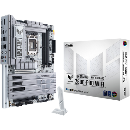 ASUS TUF GAMING Z890-PRO WIFI LGA1851 ATX gaming MB - Intel Z890 4xDIMM DDR5 4xM.2 4xSATA PCIe 5.0 2.5Gb Ethernet WiFi 7 + Bluetooth 1xDisplayPort 1xHDMI 2xIntel Thunderbolt 4 ports (USB Type-C) with Aura Sync