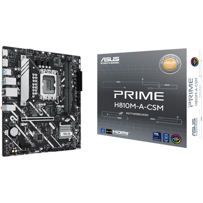 ASUS PRIME H810M-A-CSM LGA1851 mATX MB - Intel H810 2xDIMM DDR5 2xM.2 4xSATA PCIe 4.0 1Gb Ethernet 1xDisplayPort 1xHDMI with Aura Sync