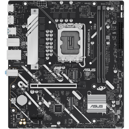 ASUS PRIME H810M-A-CSM LGA1851 mATX MB - Intel H810 2xDIMM DDR5 2xM.2 4xSATA PCIe 4.0 1Gb Ethernet 1xDisplayPort 1xHDMI with Aura Sync