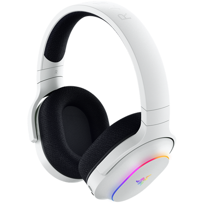 Razer Barracuda X Chroma, Gaming Headset, White, Oval Ear Cushions, 2.4 GHz Wireless / Bluetooth, Breathable Fabric with Memory Foam Cushions, Detachable Razer™ HyperClear Cardioid Mic, 7.1 Surround sound: Only available on Windows 10 64-bit (or higher)